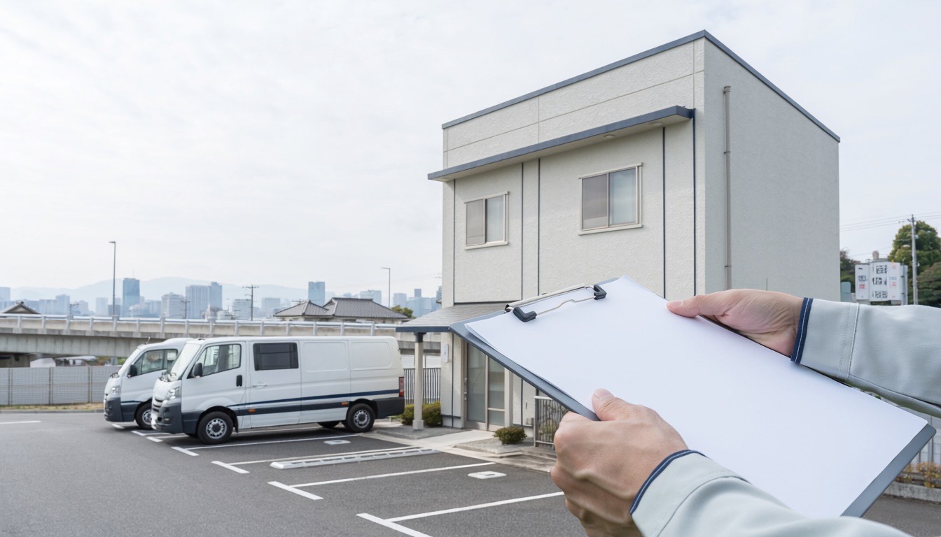 営業所の実体をイメージする事業所外観